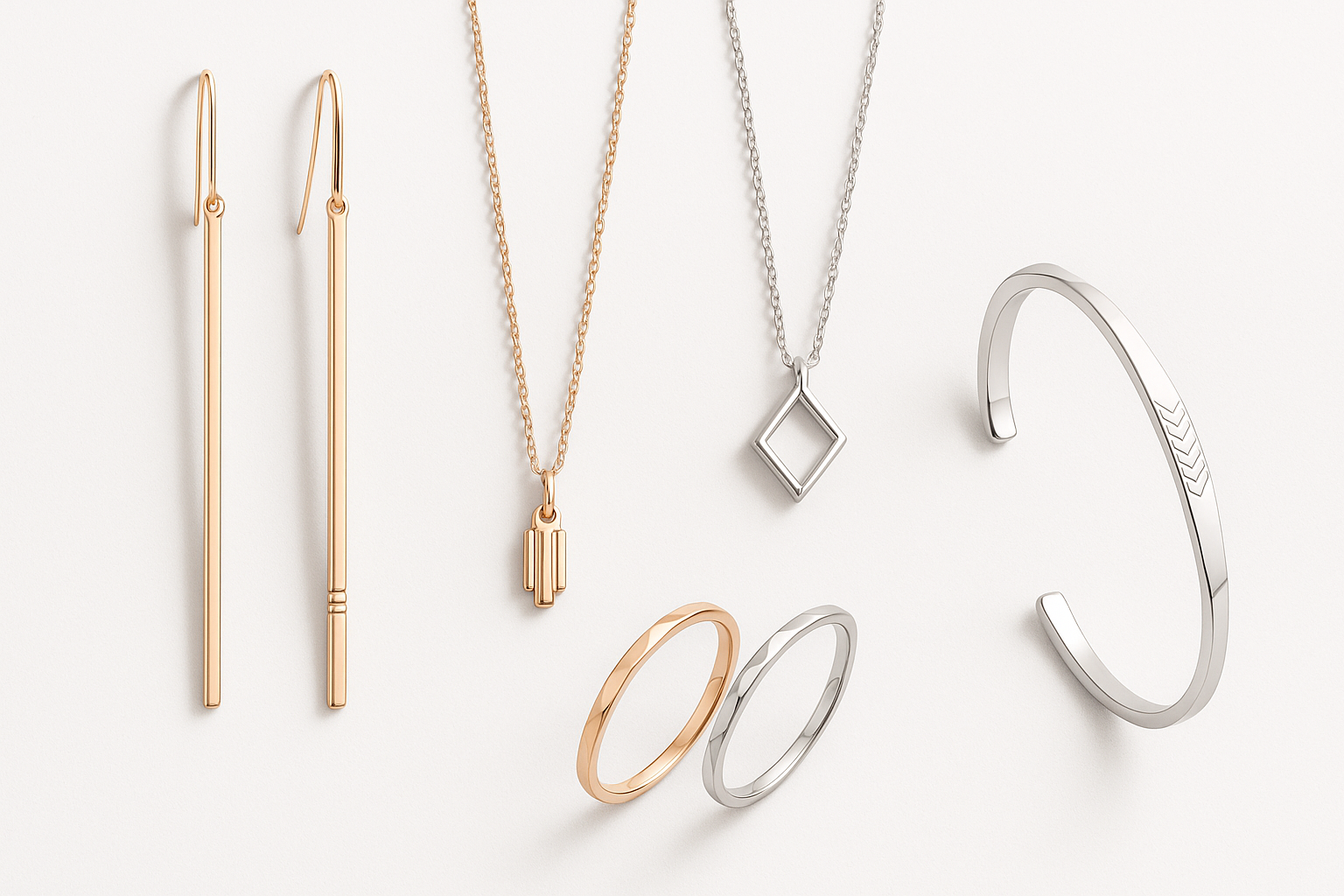 modern sleek jewelry with a deco twist